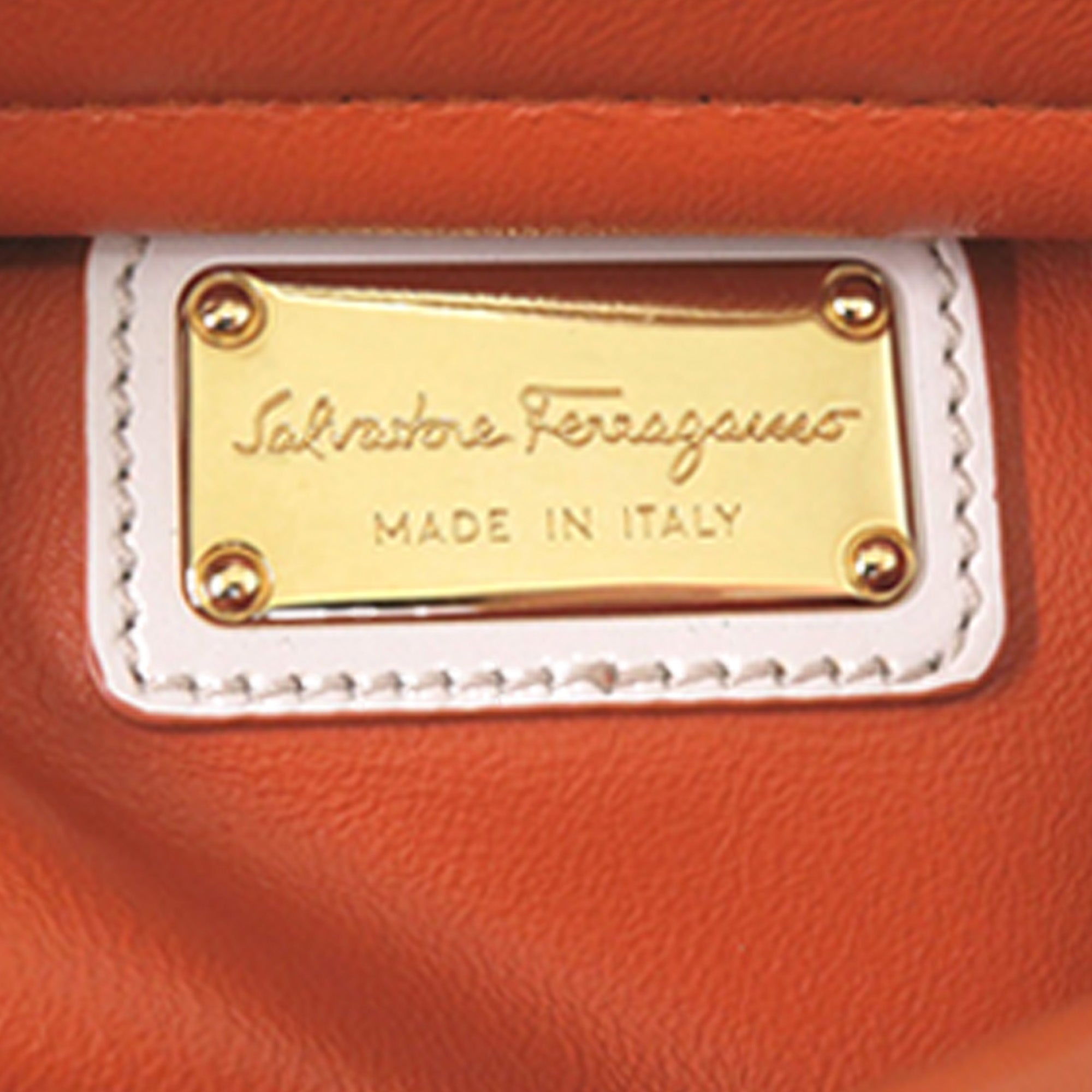 Small Tricolor Leather Gancini Sofia Satchel - Image 6