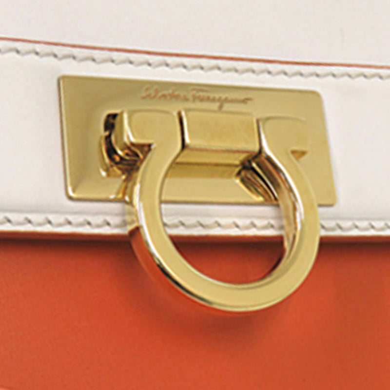 Small Tricolor Leather Gancini Sofia Satchel - Image 8