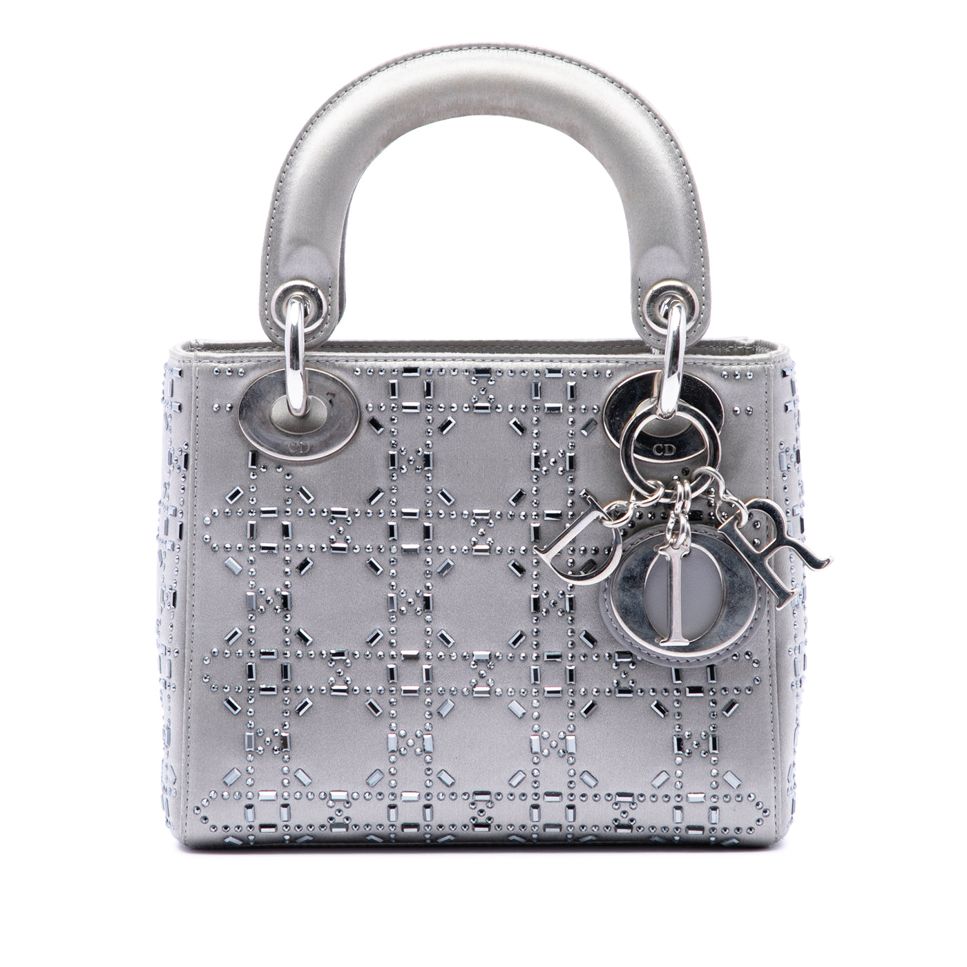Mini Satin Cannage Crystal Embellished Lady Dior - Image 1