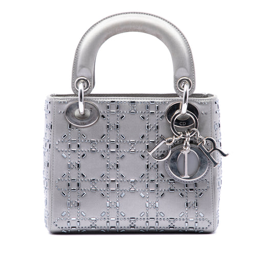 Mini Satin Cannage Crystal Embellished Lady Dior - Image 1