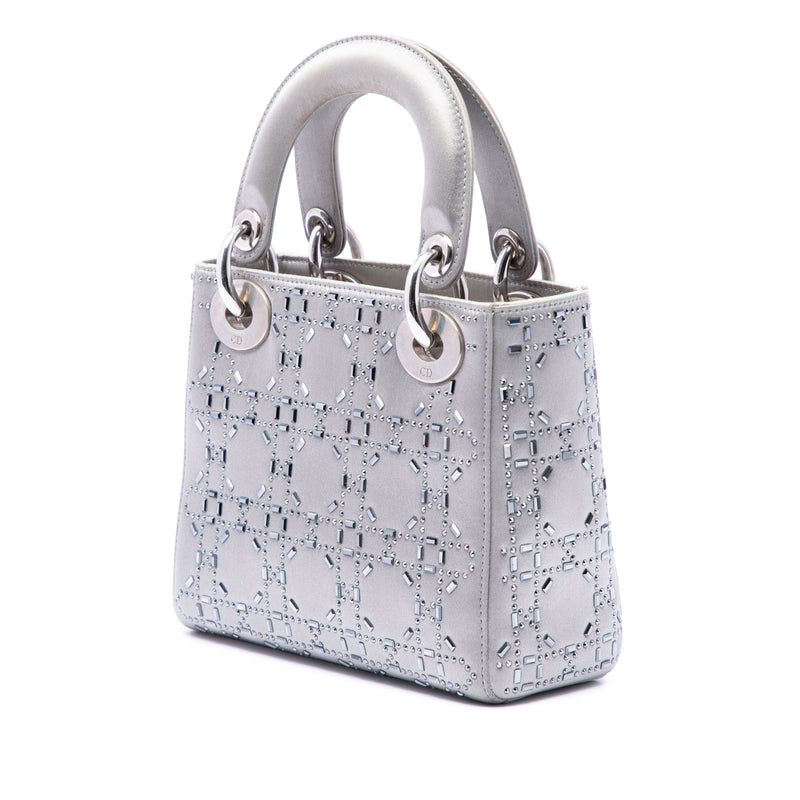 Mini Satin Cannage Crystal Embellished Lady Dior - Image 2