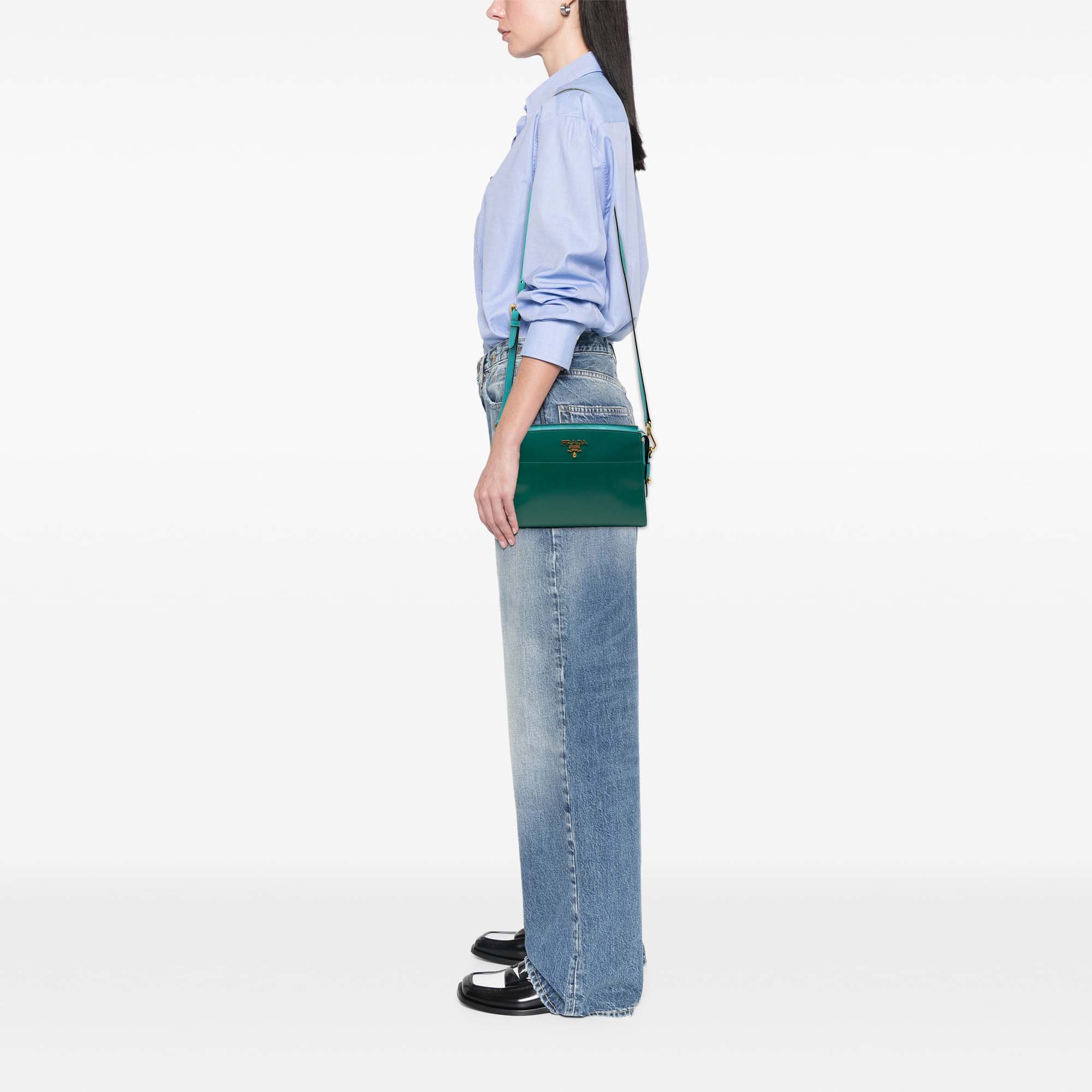 Bicolor Saffiano Vernice Esplanade Crossbody - Image 8