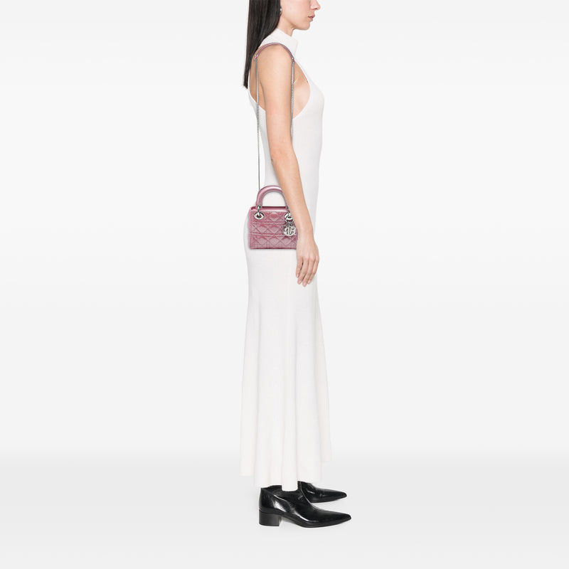 Mini Iridescent Lambskin Cannage Lady Dior - Image 6