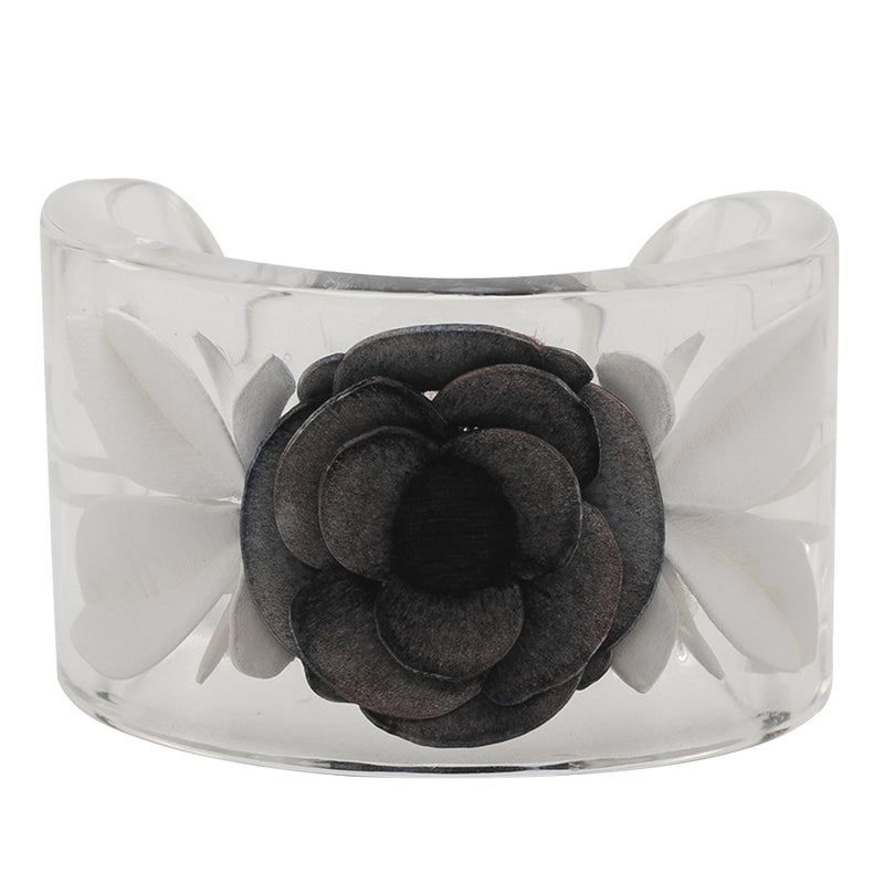 Lucite Camellia Cuff Bracelet