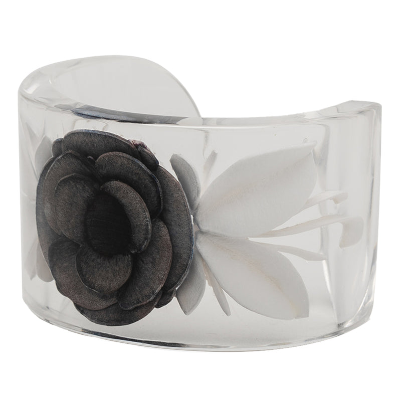 Lucite Camellia Cuff Bracelet - Image 2