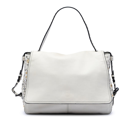 Intrecciato Trimmed Lambskin Grommet Top Handle Bag - Image 1
