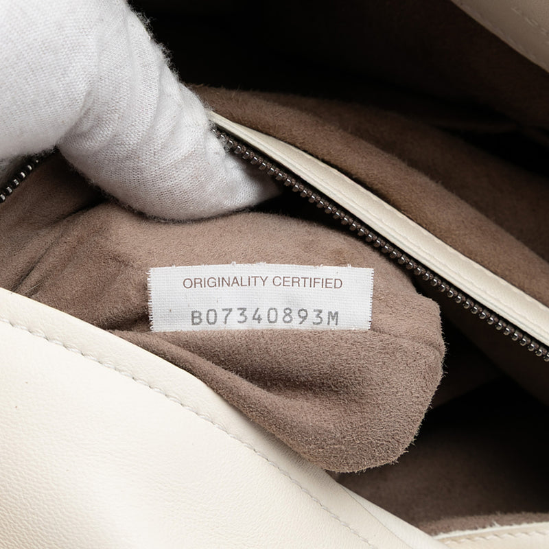 Intrecciato Trimmed Lambskin Grommet Top Handle Bag - Image 6