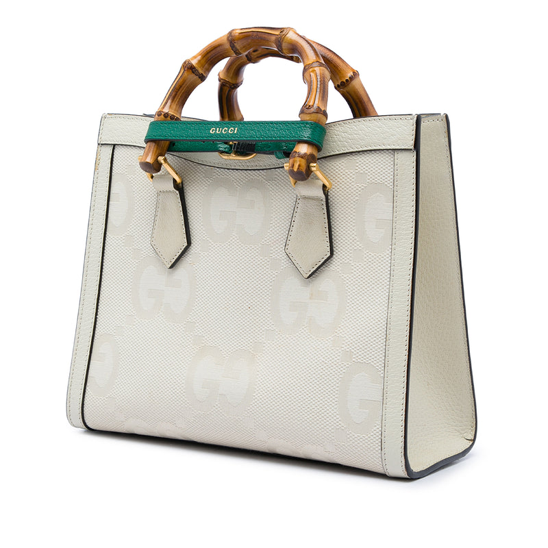 Medium Jumbo GG Canvas Bamboo Diana Satchel - Image 2
