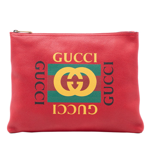 Medium Leather Logo Portfolio Clutch - Image 1