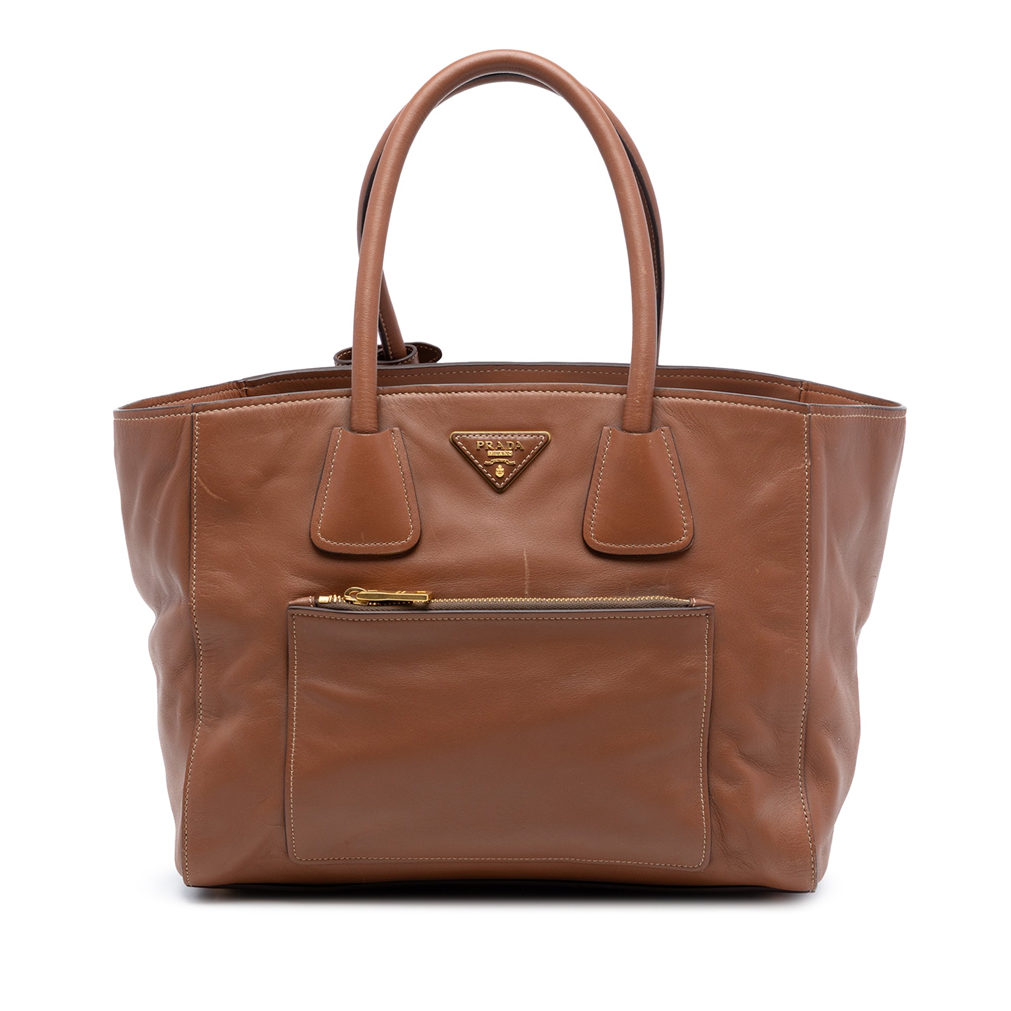 Soft Calf Front Pocket Open Convertible Tote - Image 1