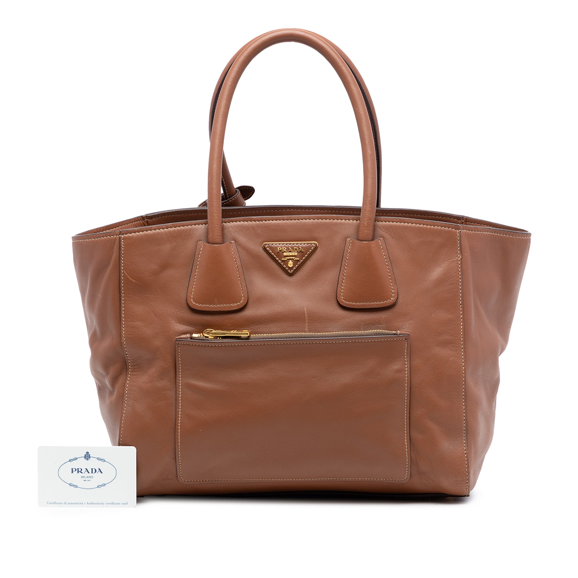 Soft Calf Front Pocket Open Convertible Tote - Image 7