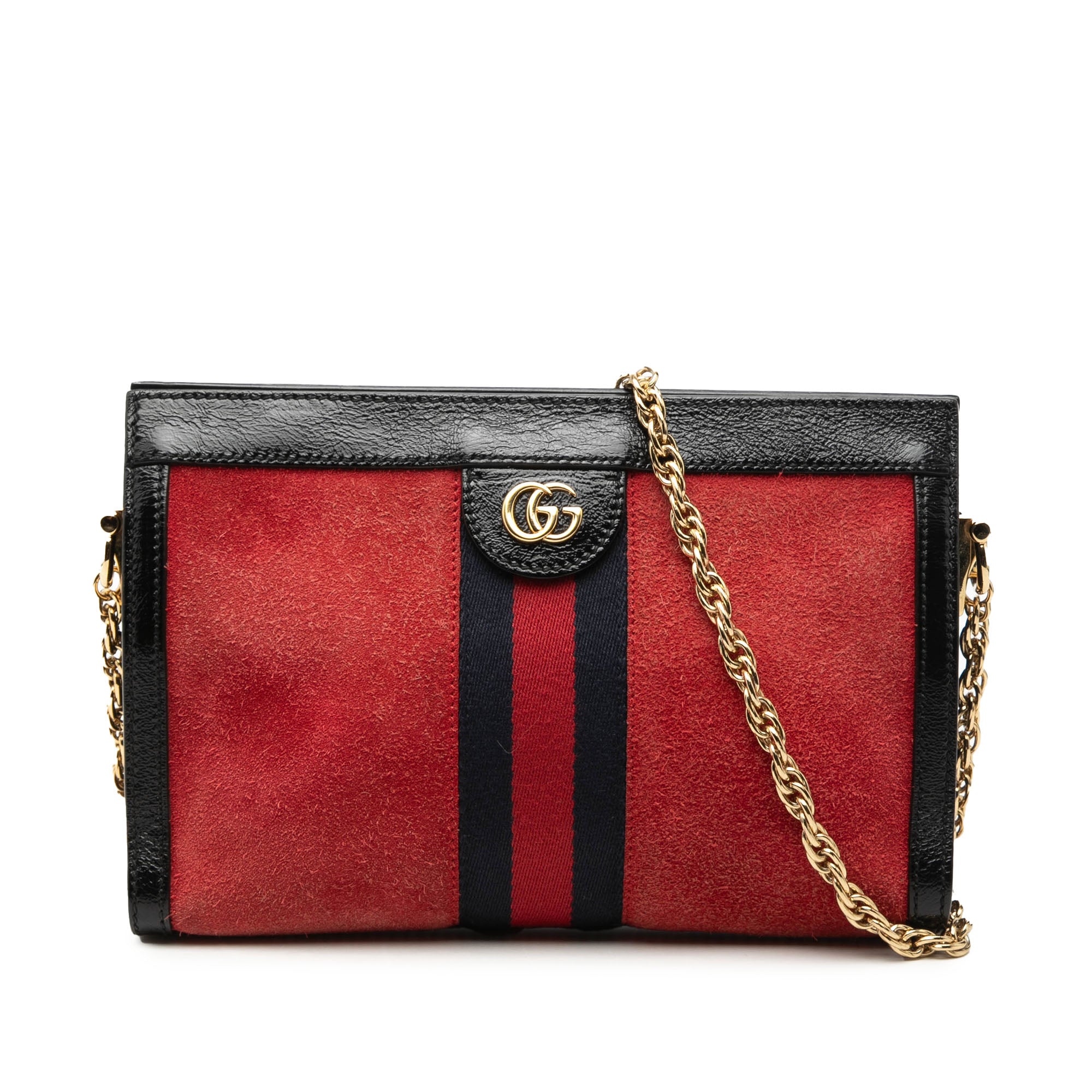 Small Suede Web Ophidia Chain Crossbody - Image 1