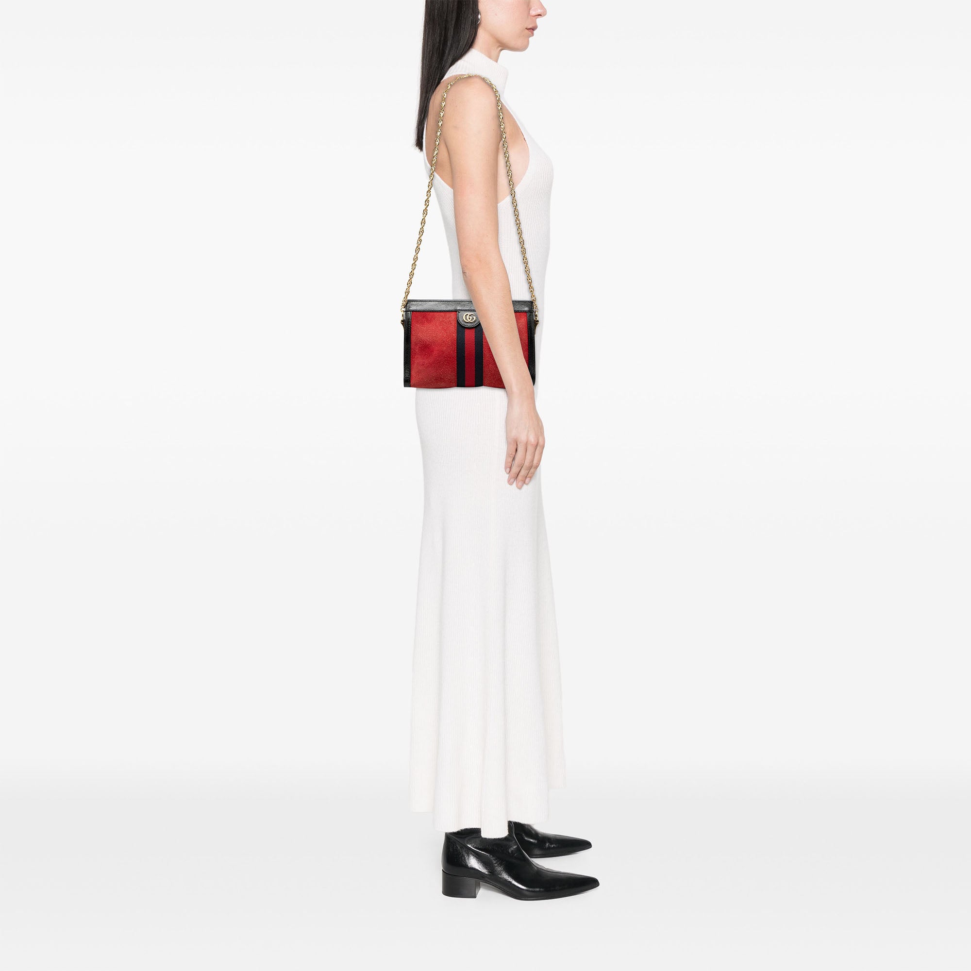 Small Suede Web Ophidia Chain Crossbody - Image 7