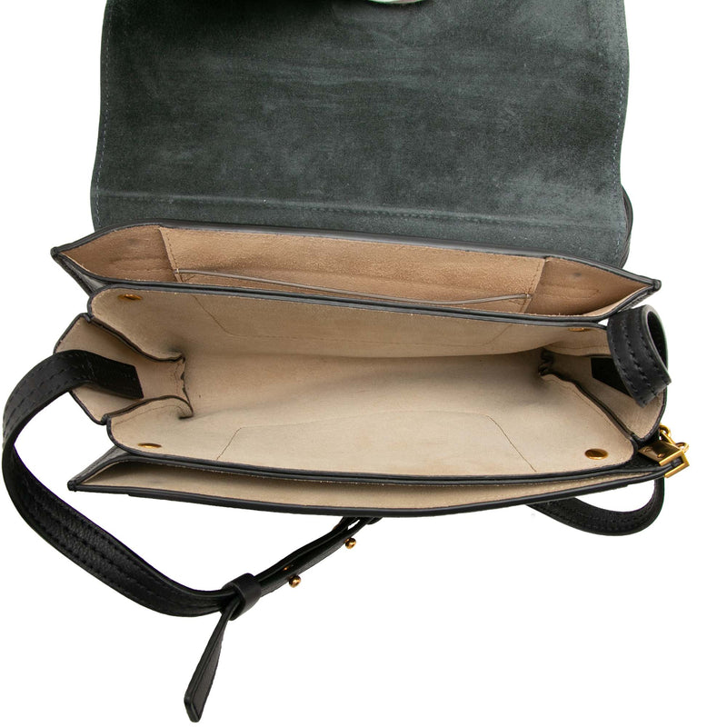 Small Studded Suede and Calfskin Faye Crossbody - Image 4