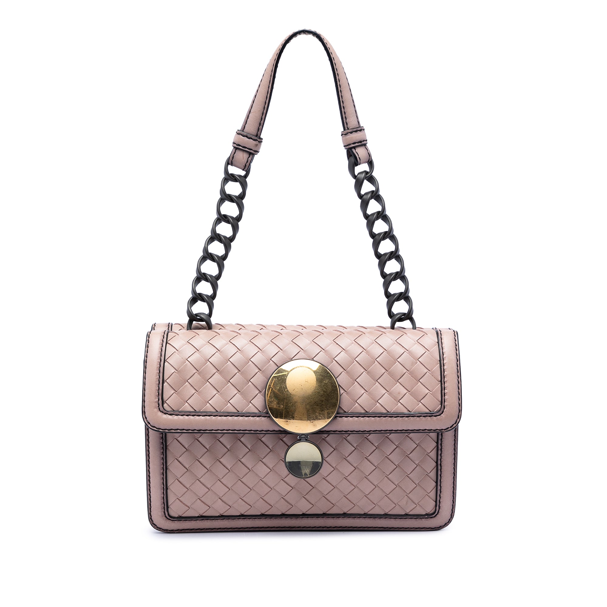 Nappa Intrecciato Mirror Lens Double Sided Flap Shoulder Bag - Image 1