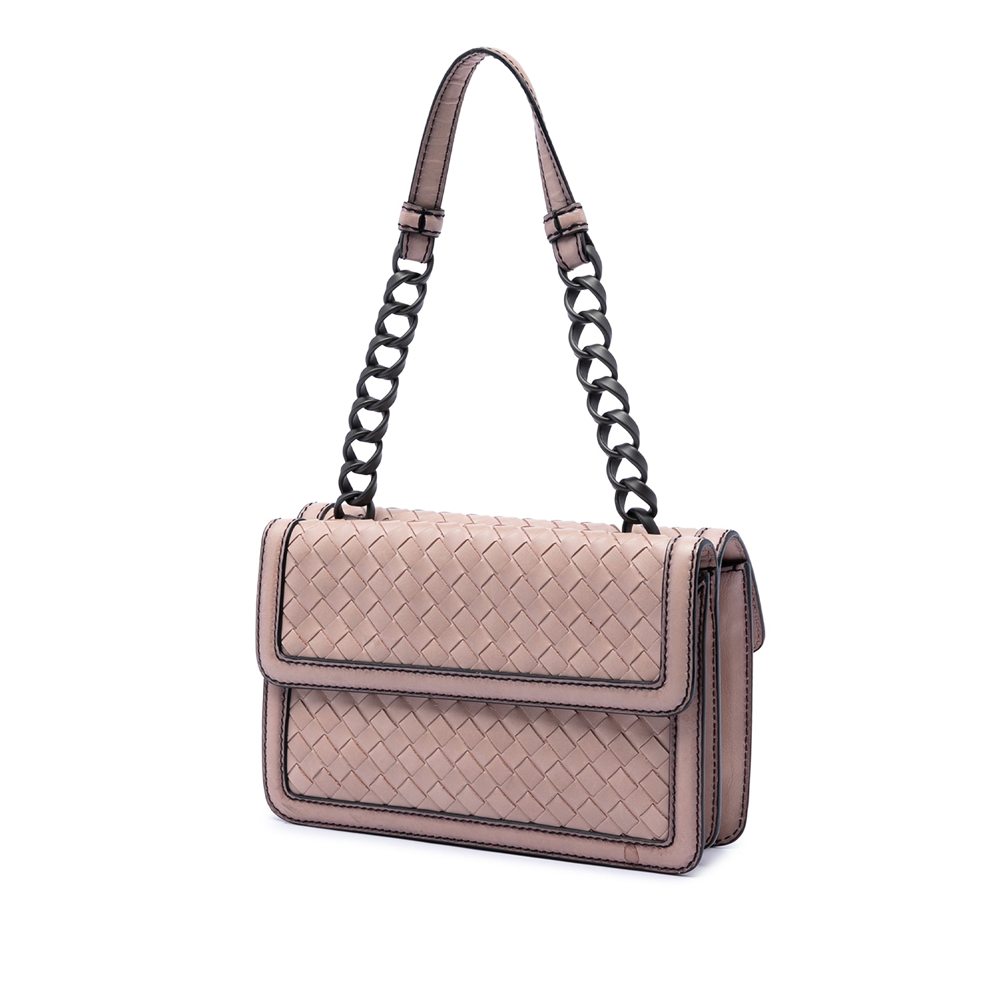 Nappa Intrecciato Mirror Lens Double Sided Flap Shoulder Bag - Image 2