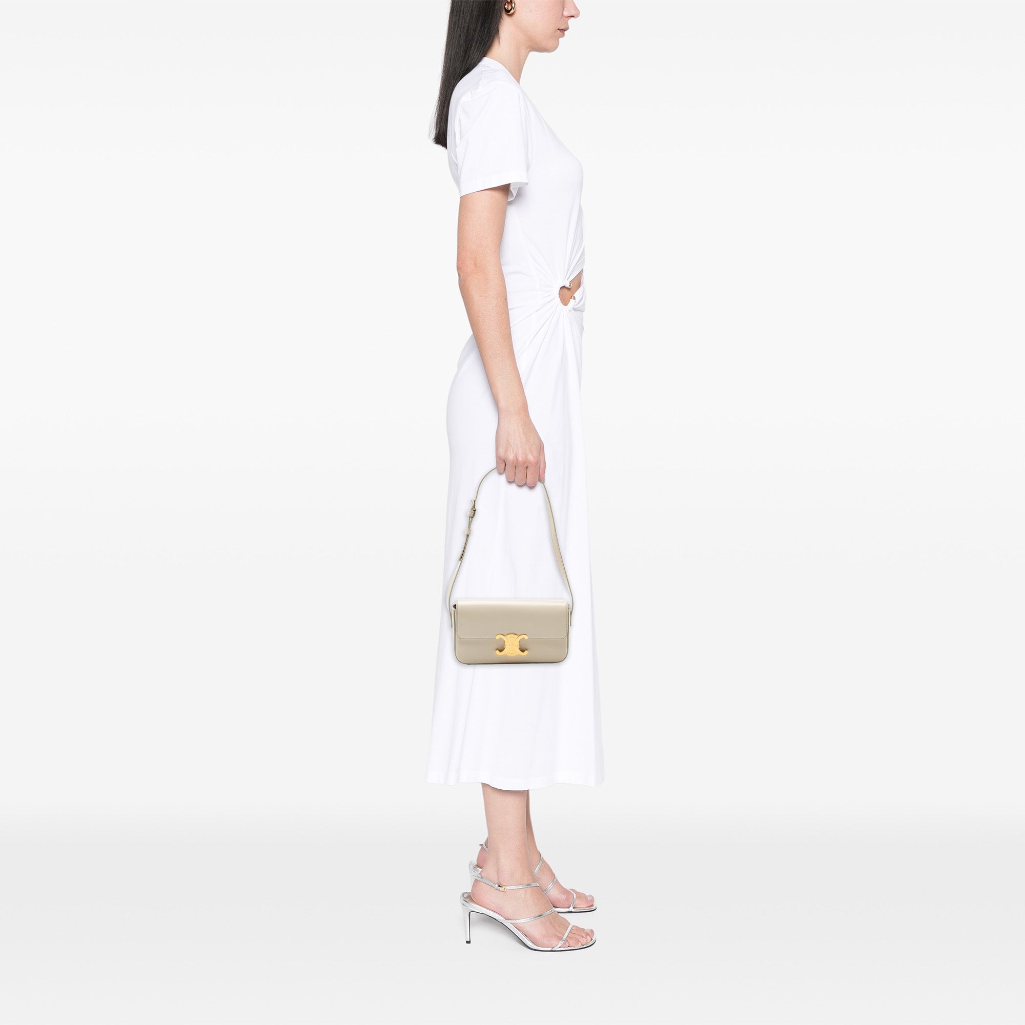 Shiny Calfskin Triomphe Claude Shoulder Bag - Image 7