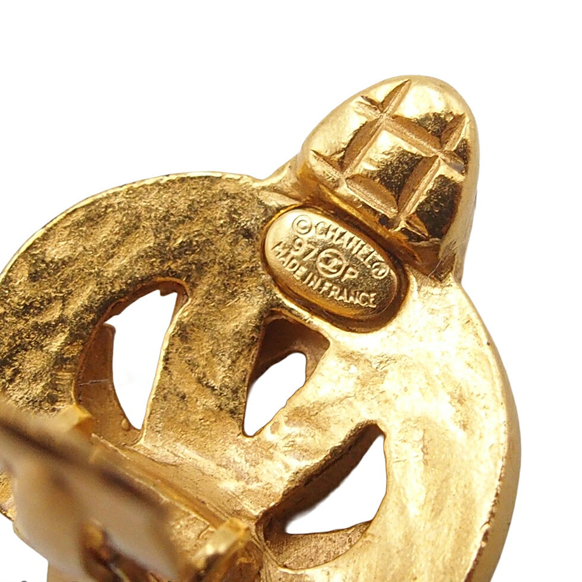 Gold Plated CC Heart Clip on Earrings - Image 5