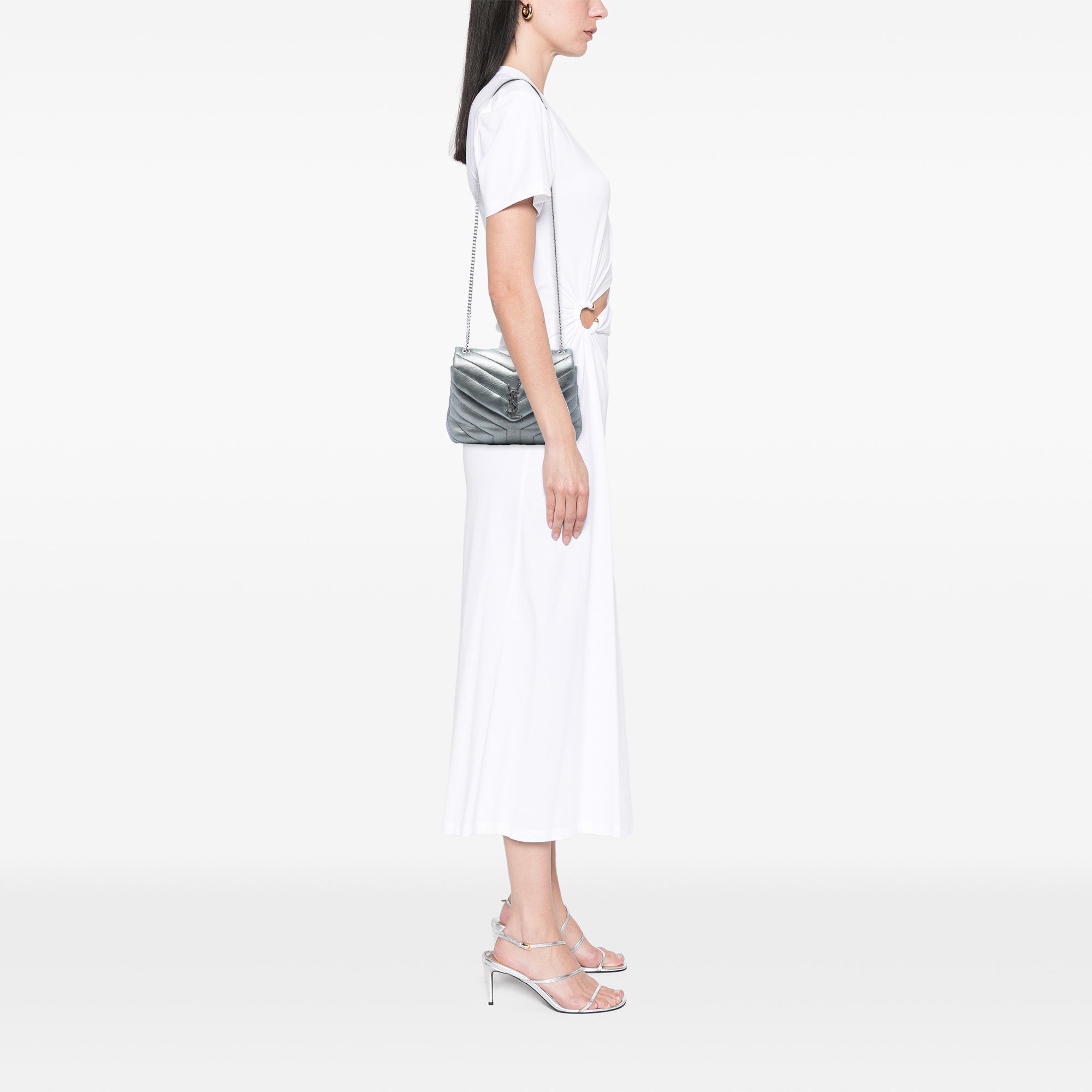 Small Matelasse Metallic Calfskin Monogram LouLou Shoulder Bag - Image 6