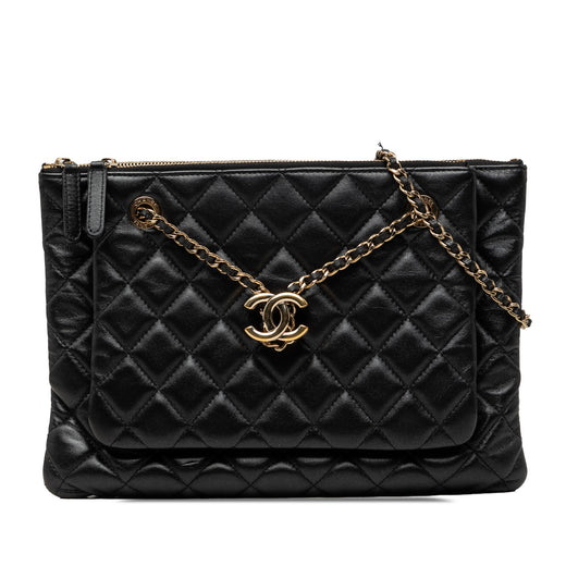 CC Quilted Lambskin Double Zip Crossbody - Image 1