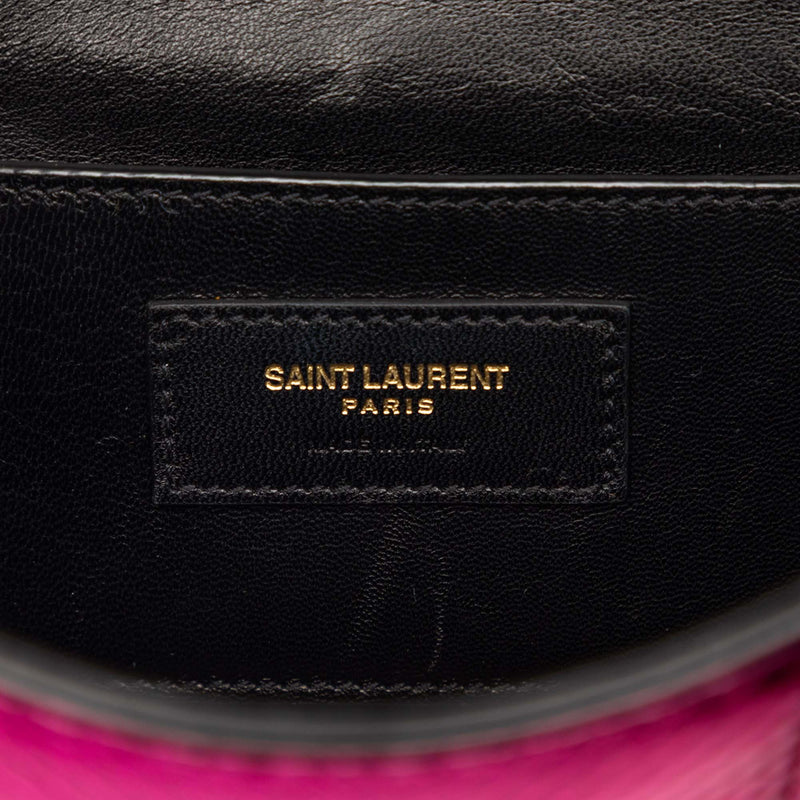 Small Metallic Python Embossed Leather Monogram Envelope Bag - Image 5