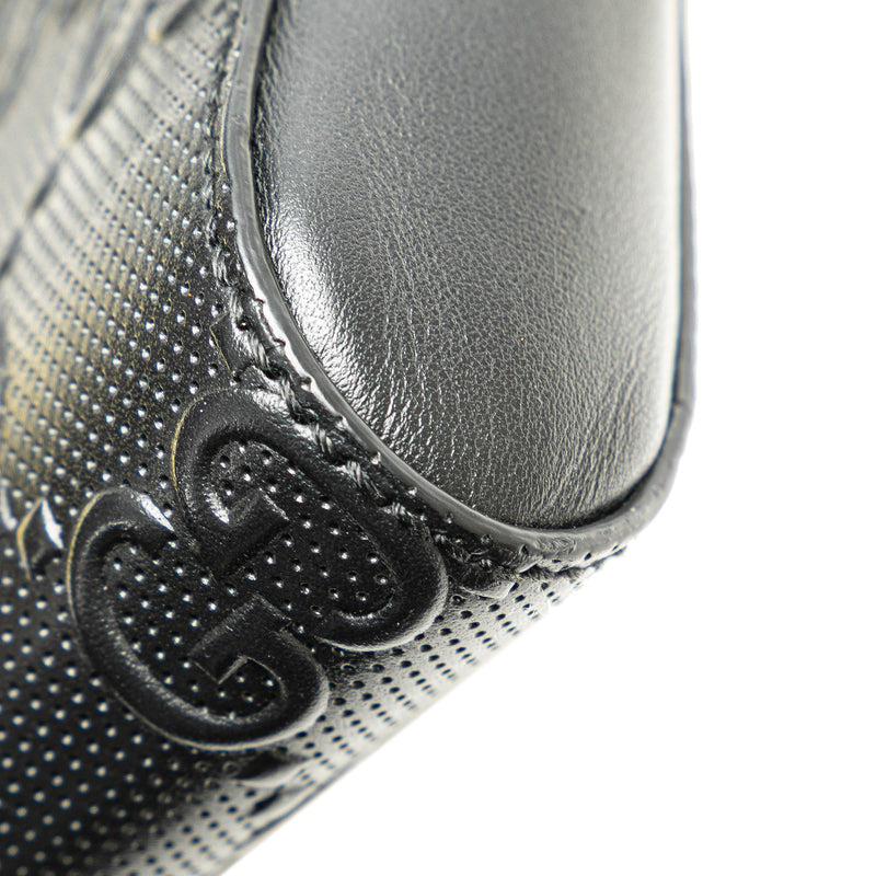 GG Embossed Perforated Double Belt Bag - Image 10