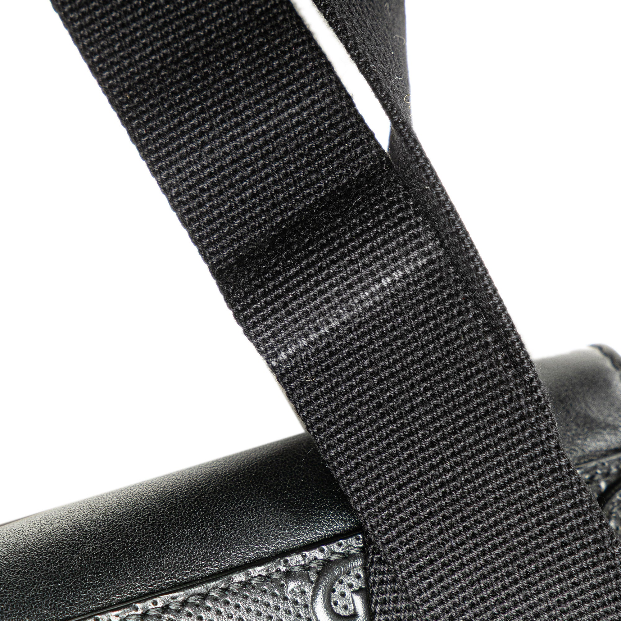 GG Embossed Perforated Double Belt Bag - Image 13