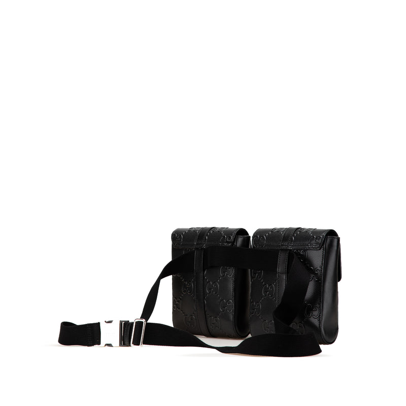 GG Embossed Perforated Double Belt Bag - Image 2