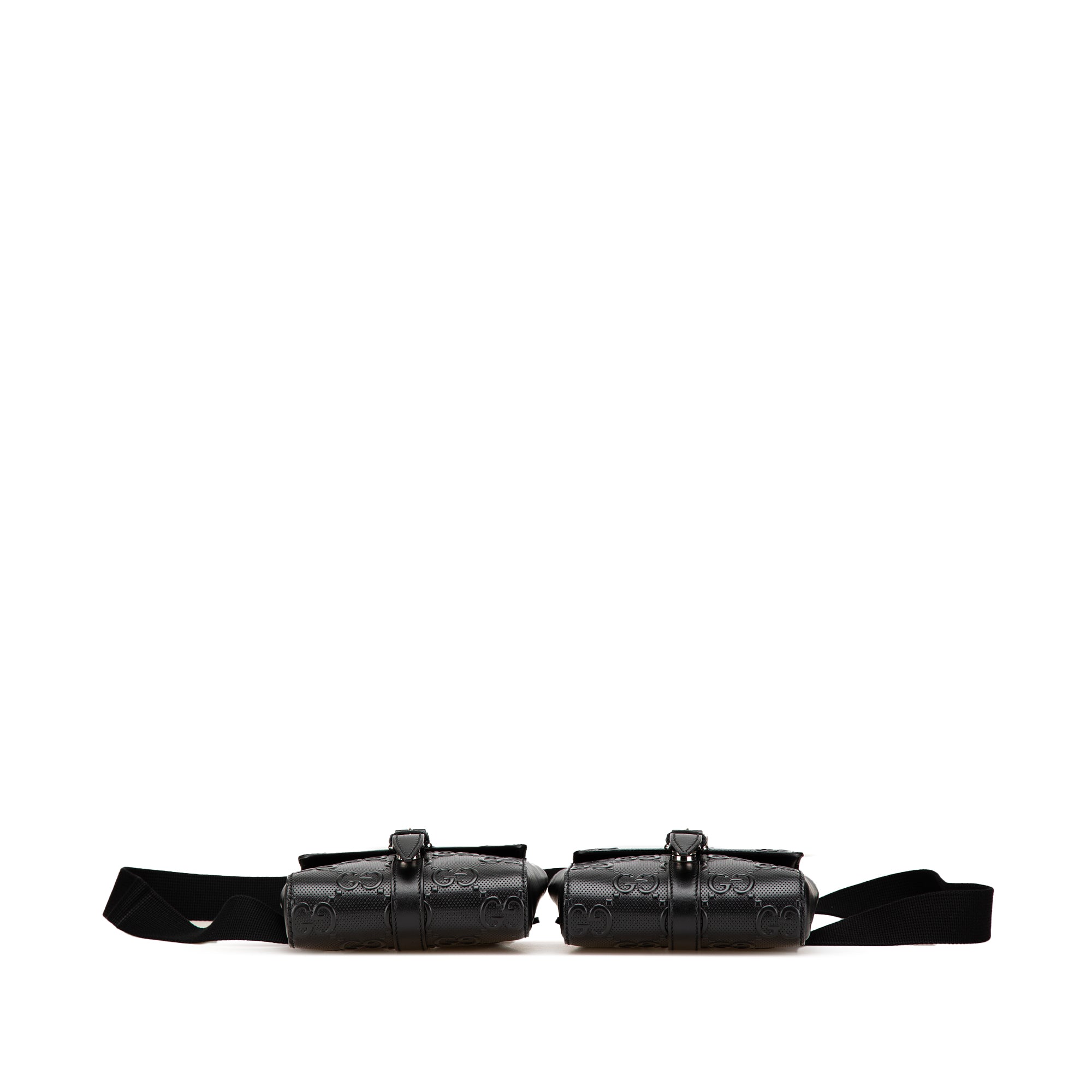 GG Embossed Perforated Double Belt Bag - Image 3