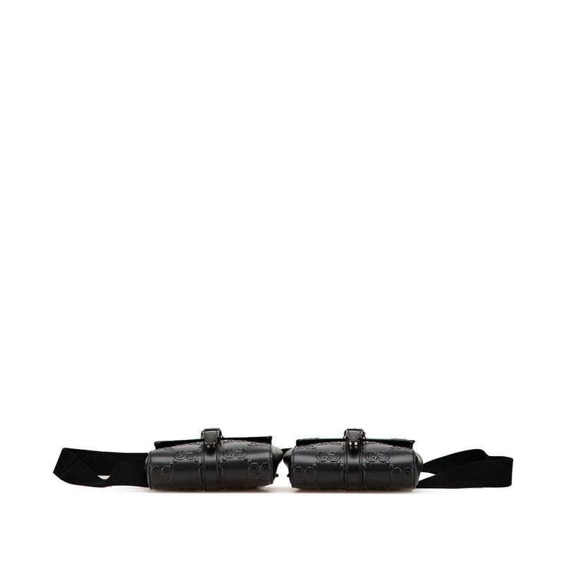 GG Embossed Perforated Double Belt Bag - Image 3