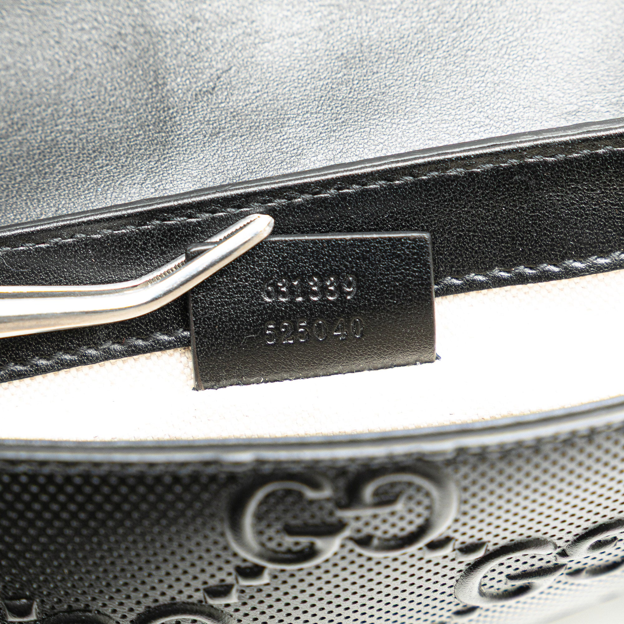GG Embossed Perforated Double Belt Bag - Image 7