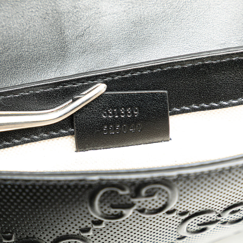 GG Embossed Perforated Double Belt Bag - Image 7