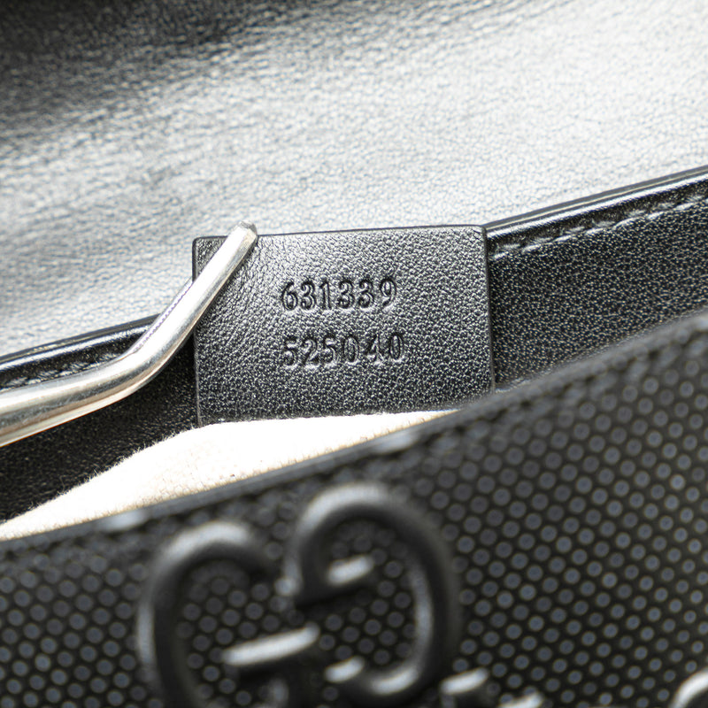 GG Embossed Perforated Double Belt Bag - Image 8