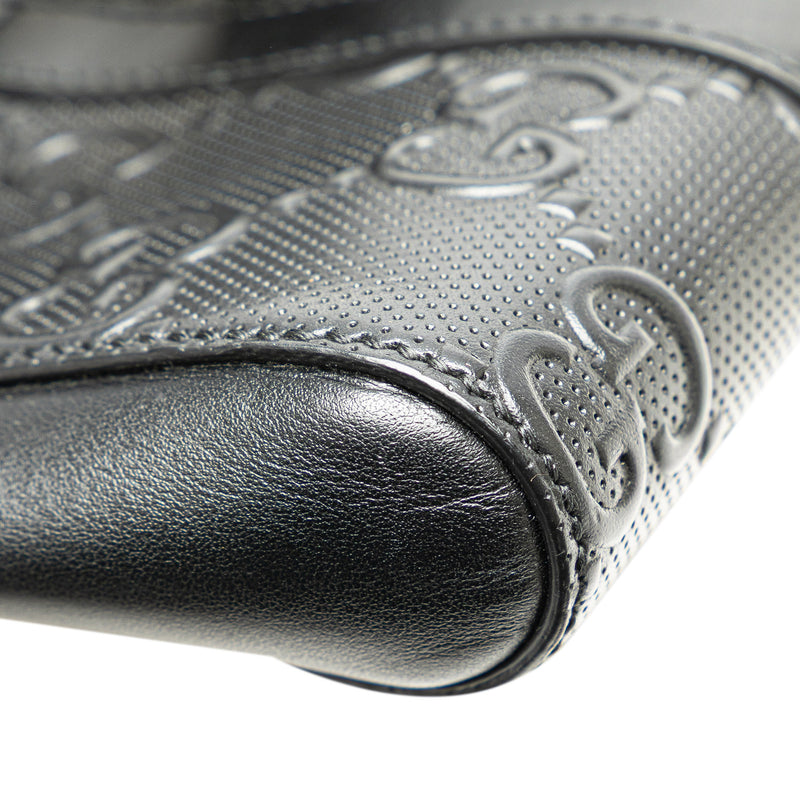 GG Embossed Perforated Double Belt Bag - Image 9