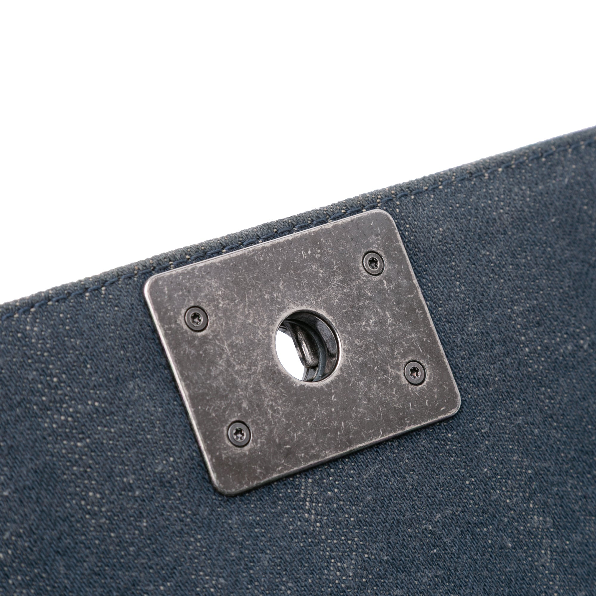 Medium Embossed Denim Boy Flap - Image 9