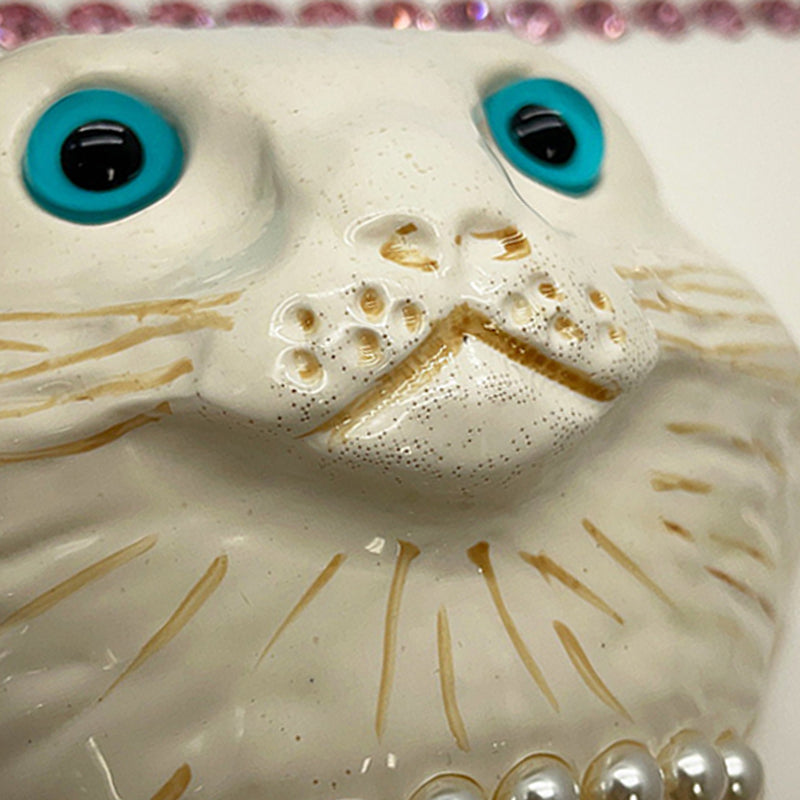 Acrylic Crystal Cat Face Box Clutch On Chain - Image 9