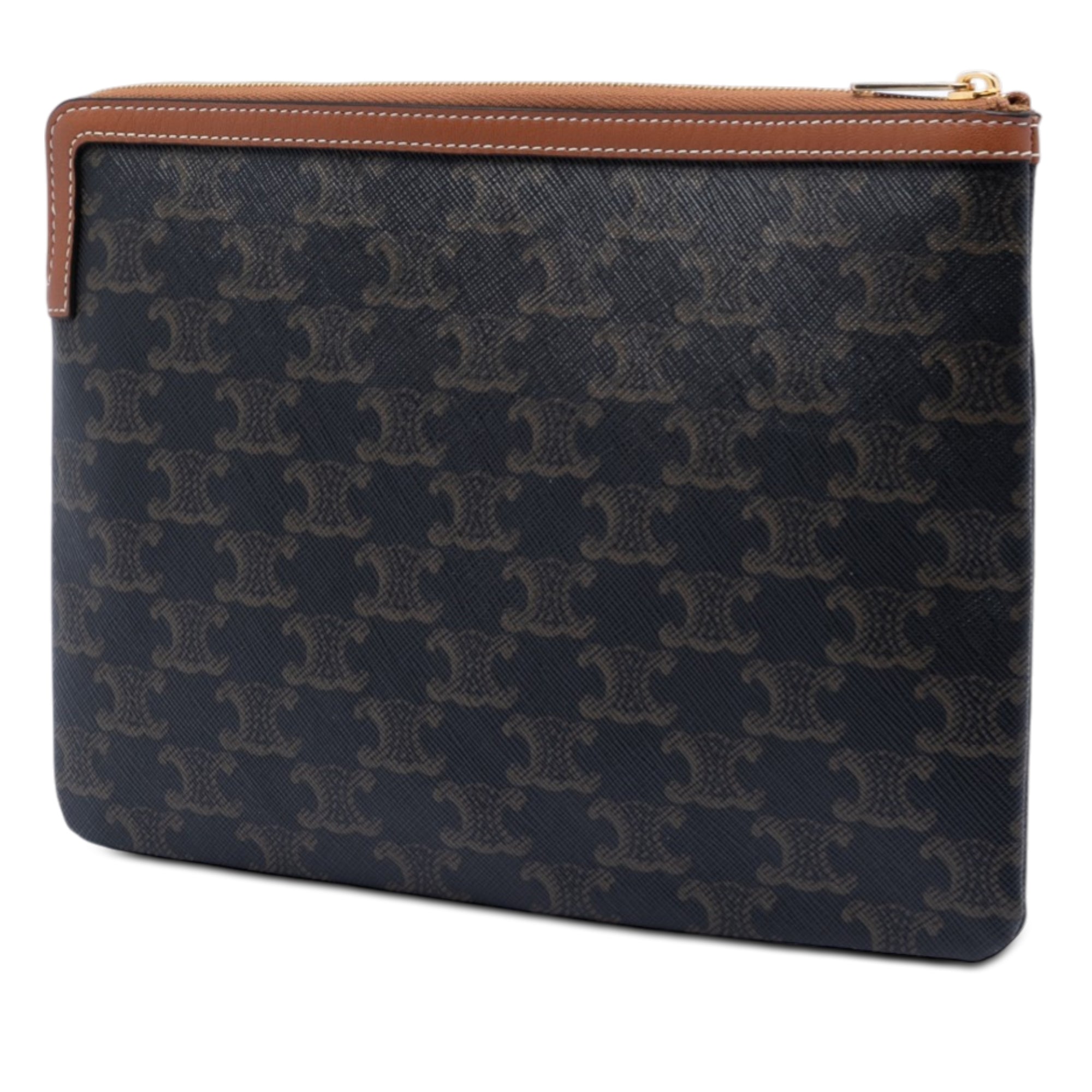 Small Triomphe Coated Canvas Clutch - Image 2