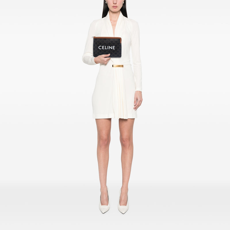 Small Triomphe Coated Canvas Clutch - Image 6