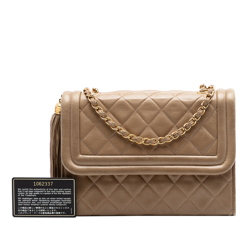 Quilted Lambskin Tassel Flap - Image 7