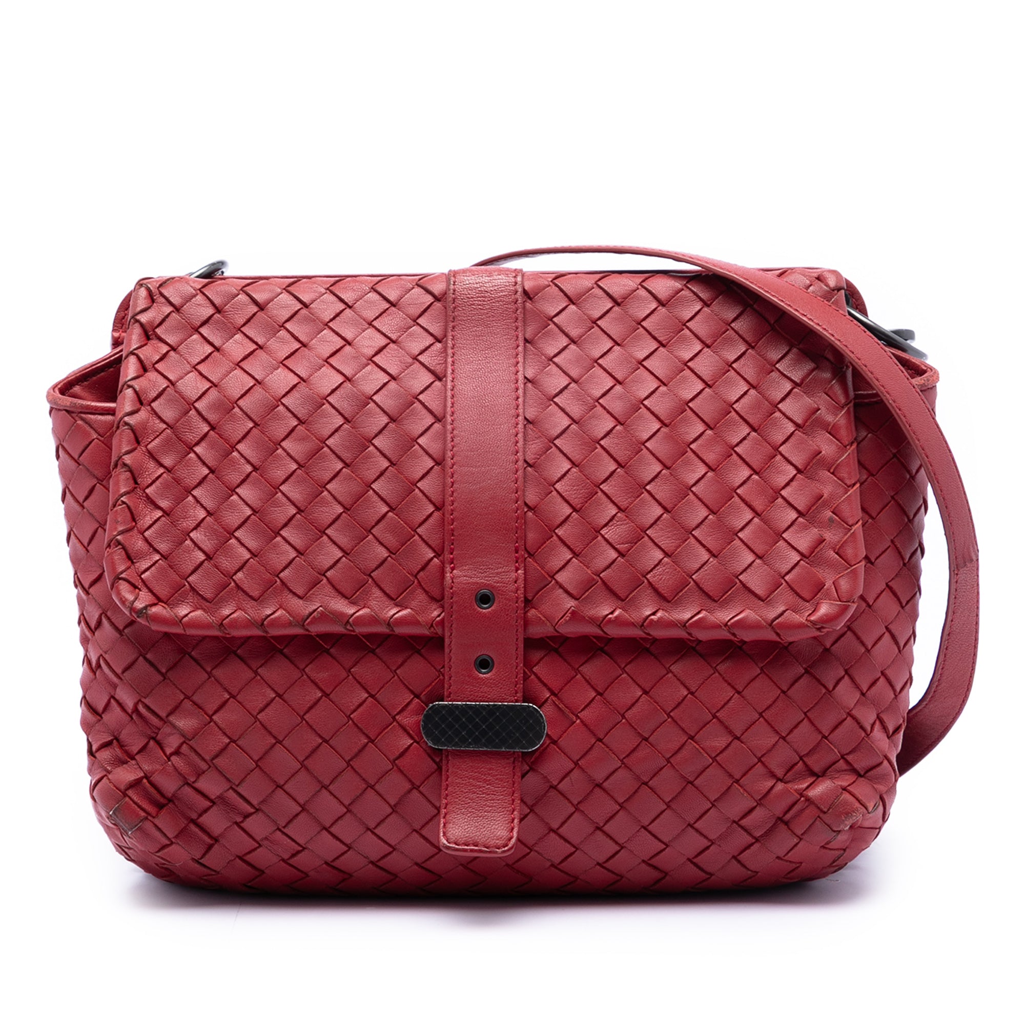 Nappa Intrecciato Double Sided Flap Messenger Bag - Image 1