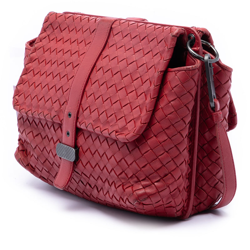 Nappa Intrecciato Double Sided Flap Messenger Bag - Image 2