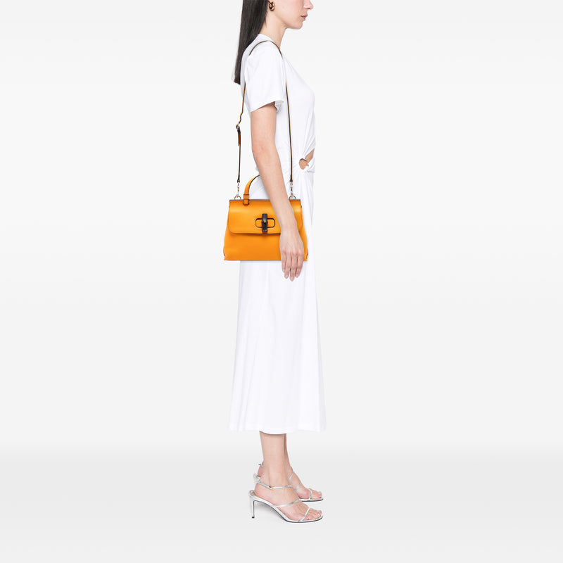 Small Calfskin Bamboo Daily Satchel - Image 6