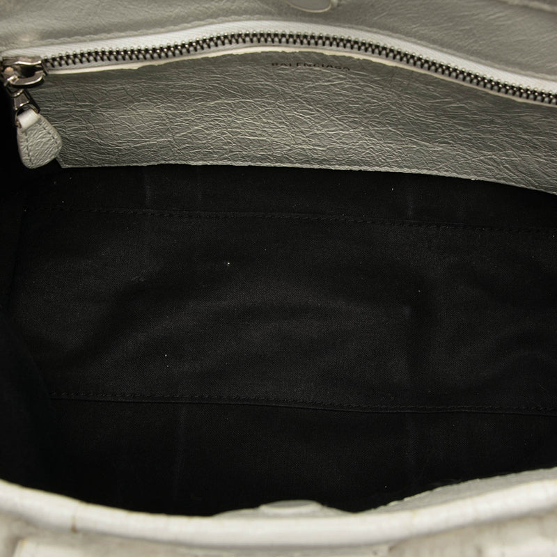 Small Shearling and Leather Barbes East West Shopper Tote - Image 4