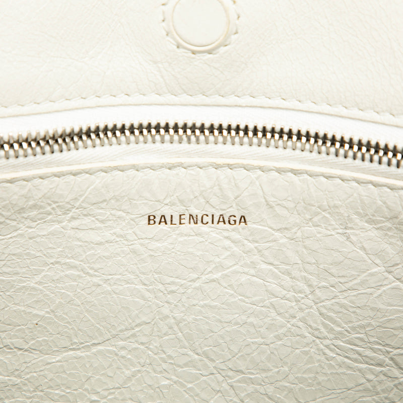 Small Shearling and Leather Barbes East West Shopper Tote - Image 5