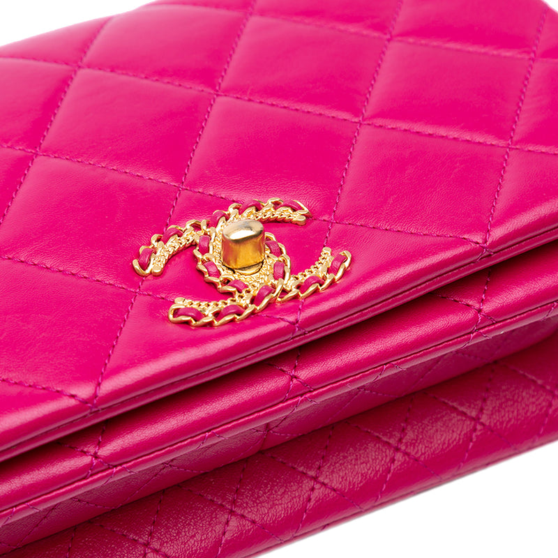 Small Quilted Lambskin On And On Chain Flap - Image 11