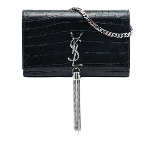 Medium Croc Embossed Leather Kate Tassel Crossbody - Image 1