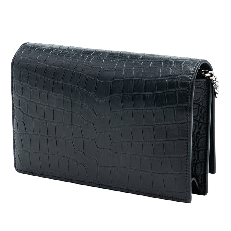 Medium Croc Embossed Leather Kate Tassel Crossbody - Image 2