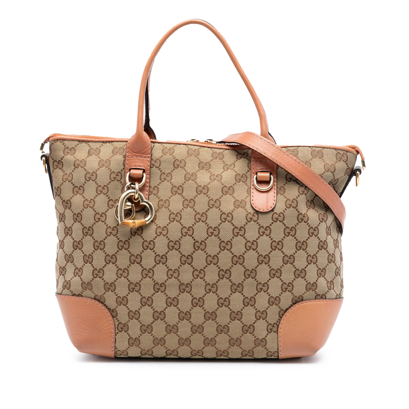 GG Canvas Heart Bit Satchel - Image 1