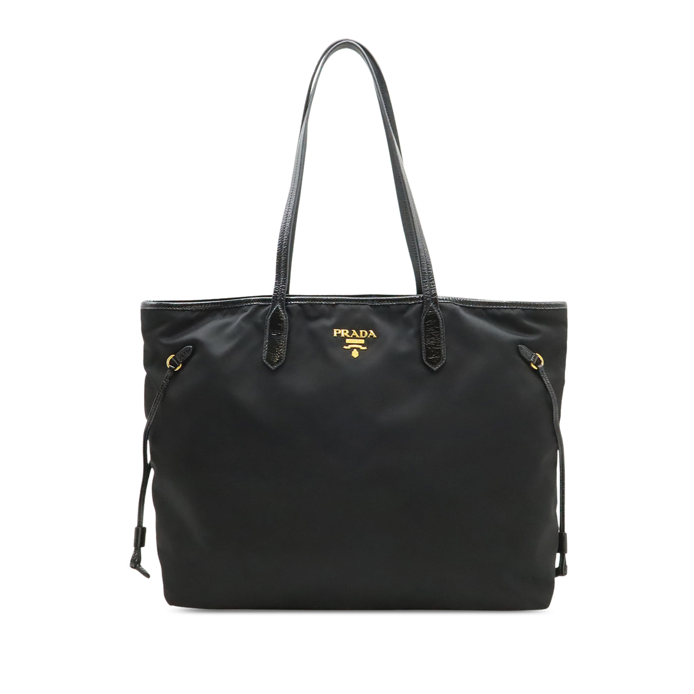 Patent Trimmed Tessuto Tote - Image 1