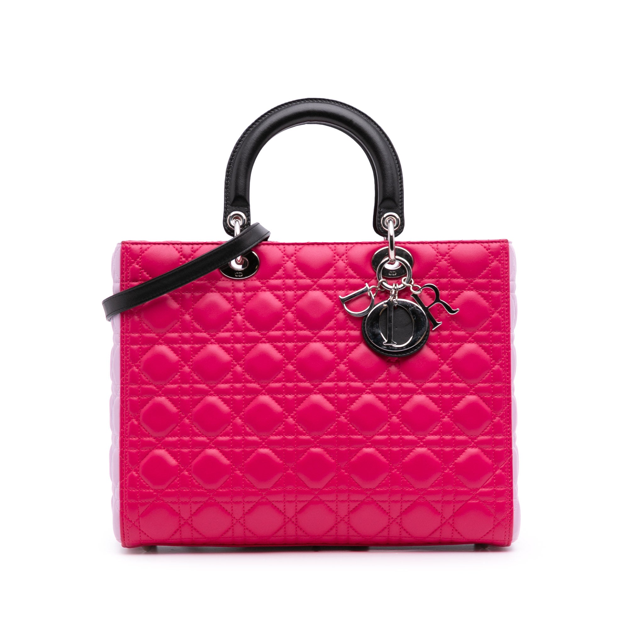 Large Tricolor Lambskin Cannage Lady Dior - Image 1